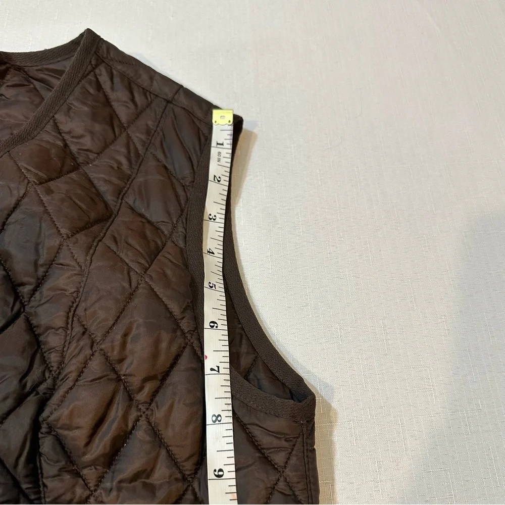 Barbour Quilted Vest — Brown Diamond Stitch Outdoor Layer (Size 4 / UK 8) - Picture 12 of 12